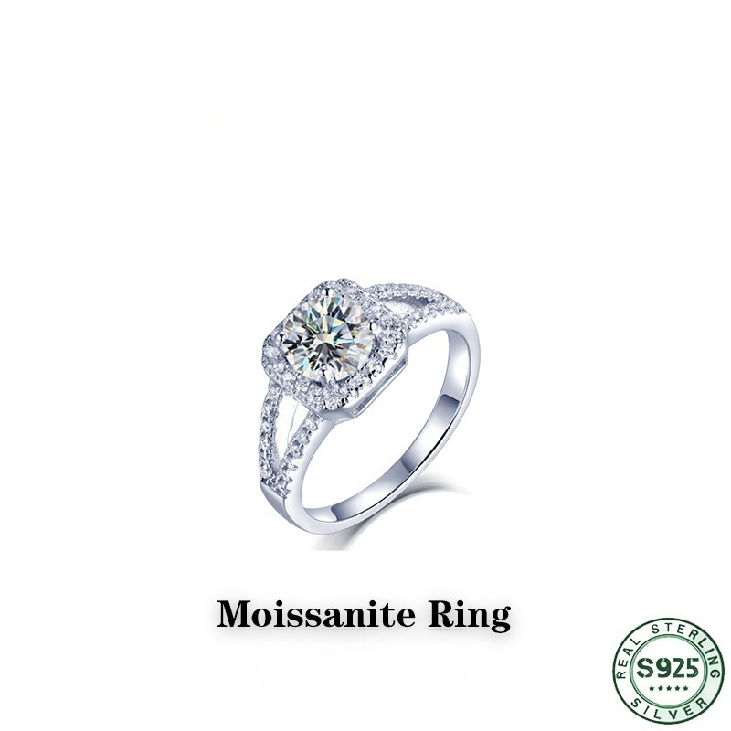 Moissanite Engagement Ring 1 Carat - 인기 상품: 100% S925 순은 소재의