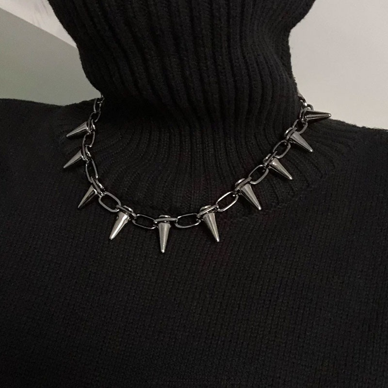 Goth Punk Spike Choker - 패션 펑크 스파이크 초커 목걸이 고스