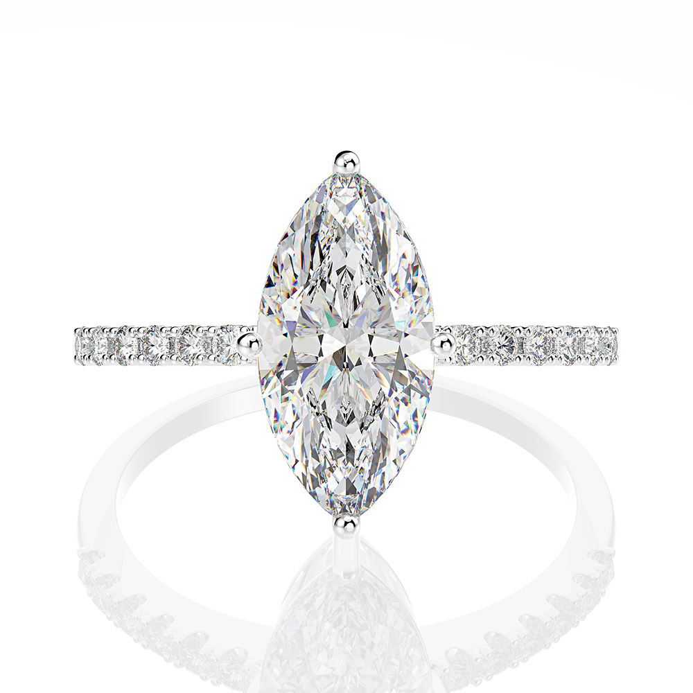Moissanite Engagement Ring 1 Carat - 여성용 럭셔리 리얼 1 캐럿 D