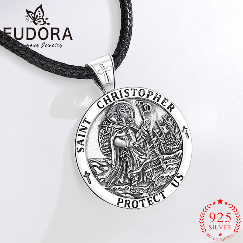 925 Sterling Silver Chain Necklace Men - Eudora 새로운 925 스털링 실버 세인트