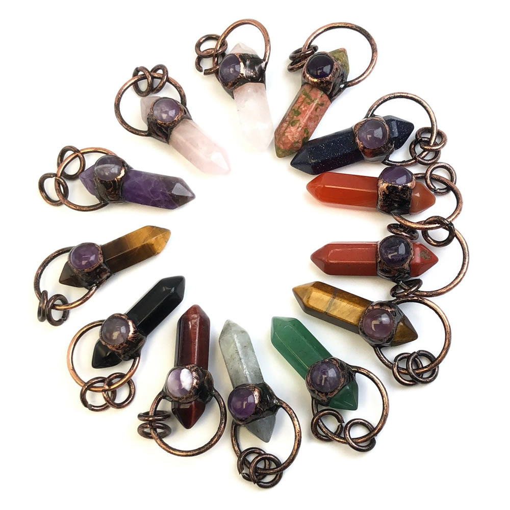 Crystal Pendant Necklace Natural Stone - 천연석 크리스탈 쿼츠 펜던트 목걸이 참
