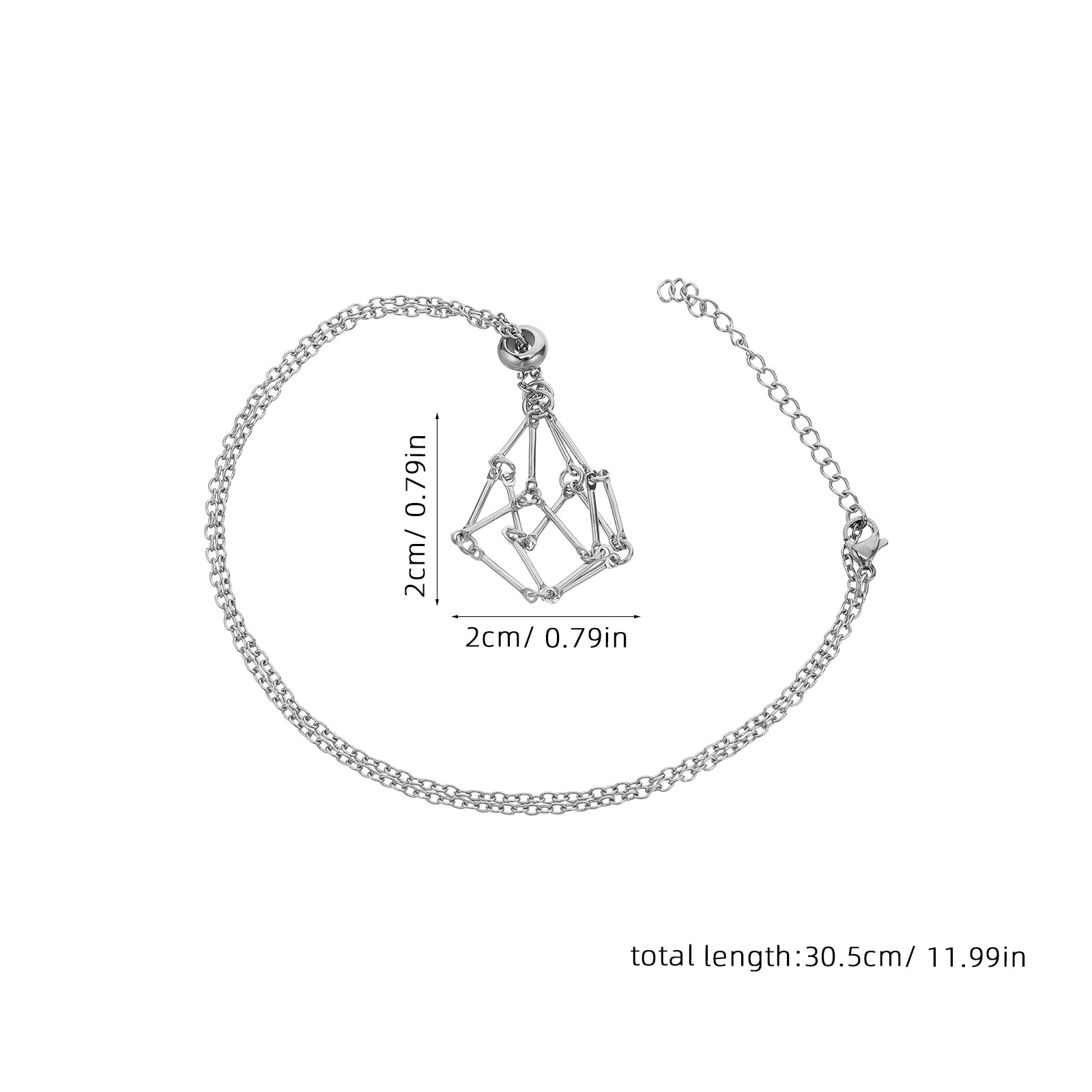 크리스털 홀더 목걸이, 스테인리스 스틸 소재의 망사형  - Crystal Pendant Necklace Natural Stone 리뷰 및 가격