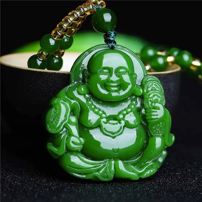 중국 녹색 옥 Maitreya 부처님 펜던트 목걸이,  - Necklaces 리뷰 및 가격