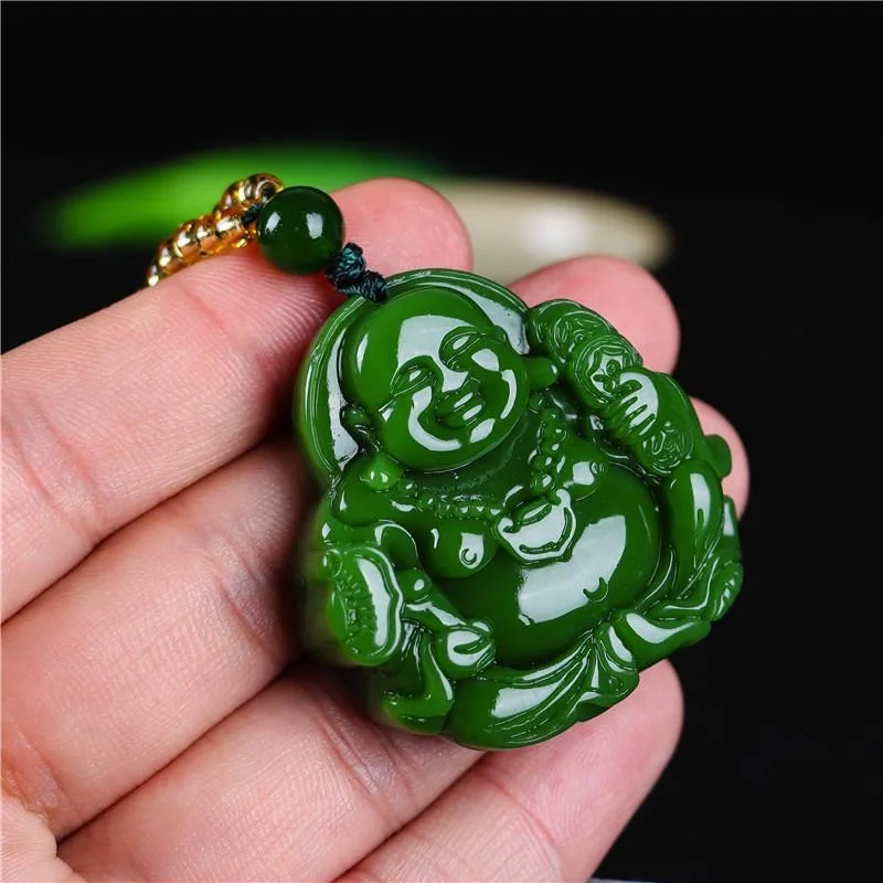 중국 녹색 옥 Maitreya 부처님 펜던트 목걸이,  - Necklaces 리뷰 및 가격