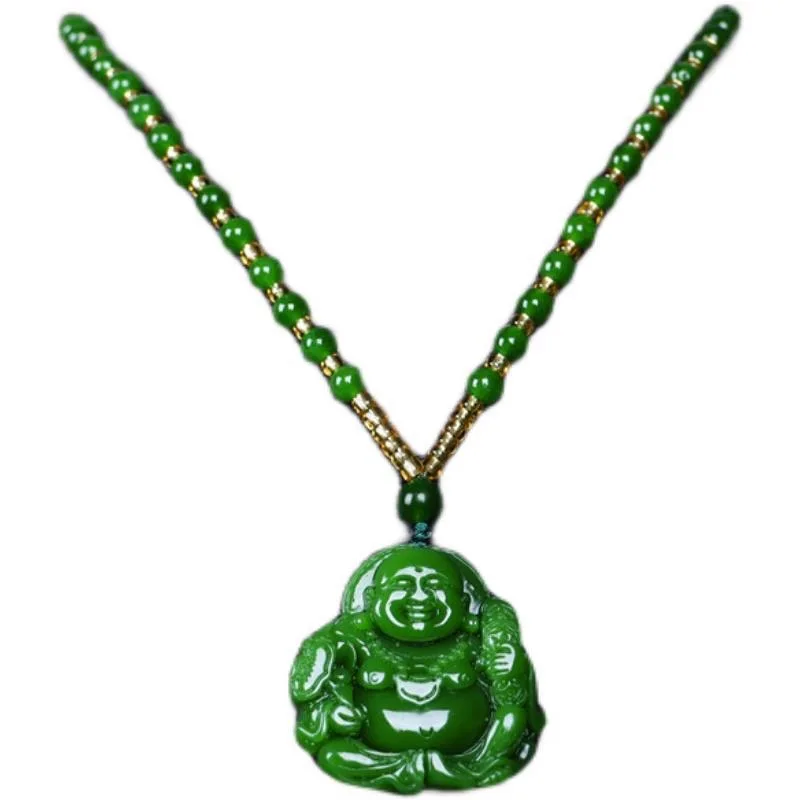 중국 녹색 옥 Maitreya 부처님 펜던트 목걸이,  - Necklaces 리뷰 및 가격