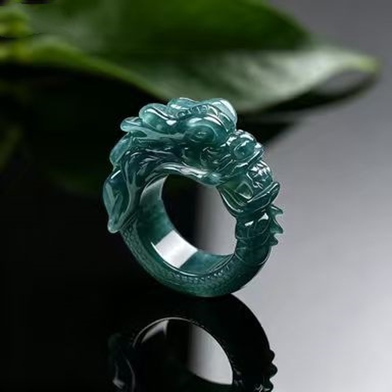 최상급 자수정으로 만든 푸른색 물결무늬가 새겨진 반지로 - Rings 리뷰 및 가격