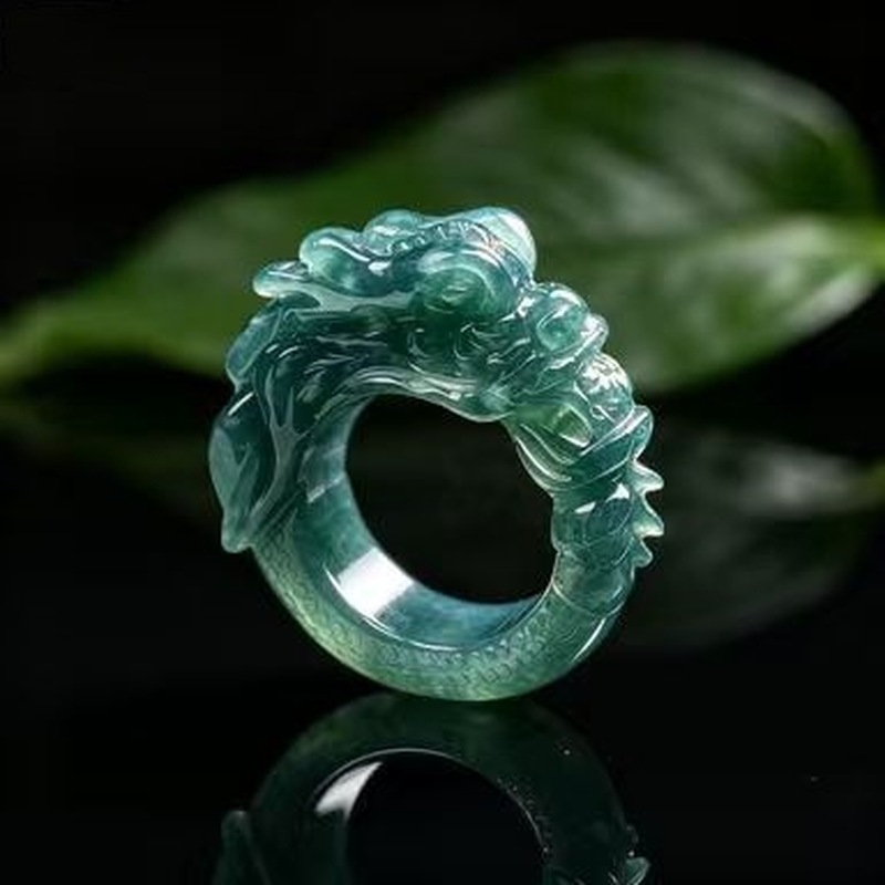 최상급 자수정으로 만든 푸른색 물결무늬가 새겨진 반지로 - Rings 리뷰 및 가격