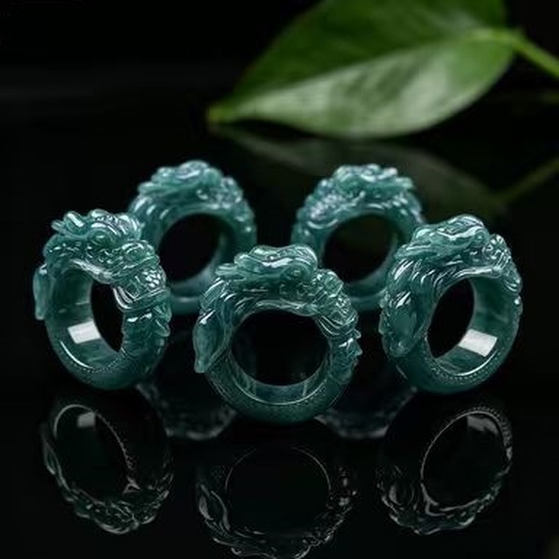 최상급 자수정으로 만든 푸른색 물결무늬가 새겨진 반지로 - Rings 리뷰 및 가격