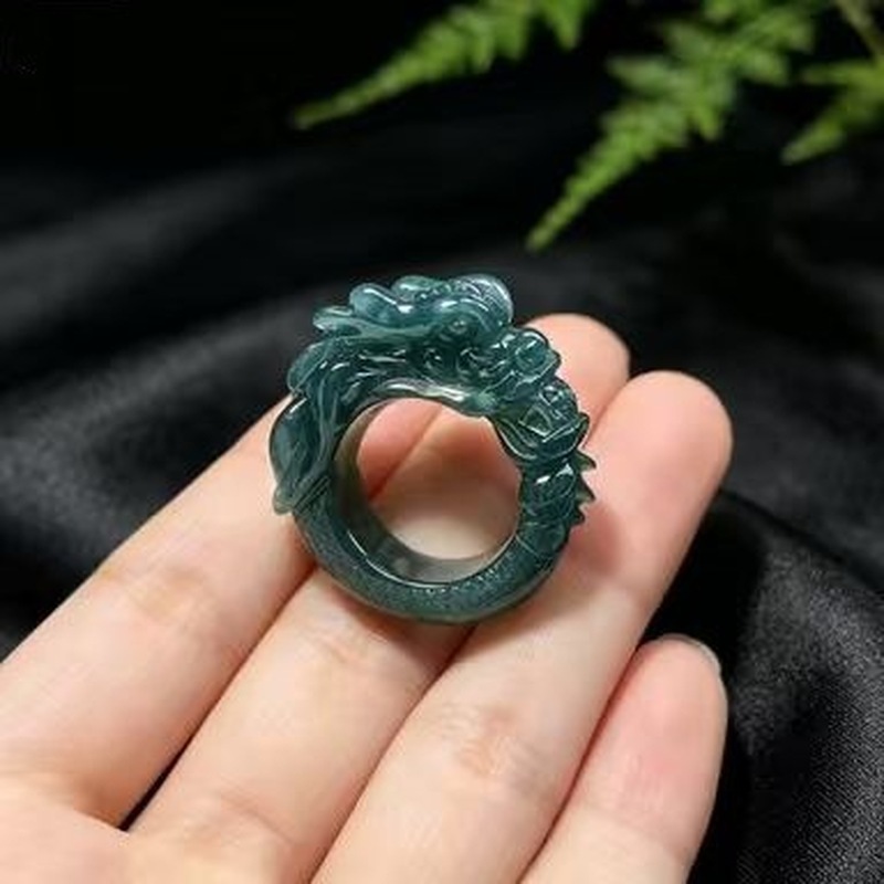 최상급 자수정으로 만든 푸른색 물결무늬가 새겨진 반지로 - Rings 리뷰 및 가격