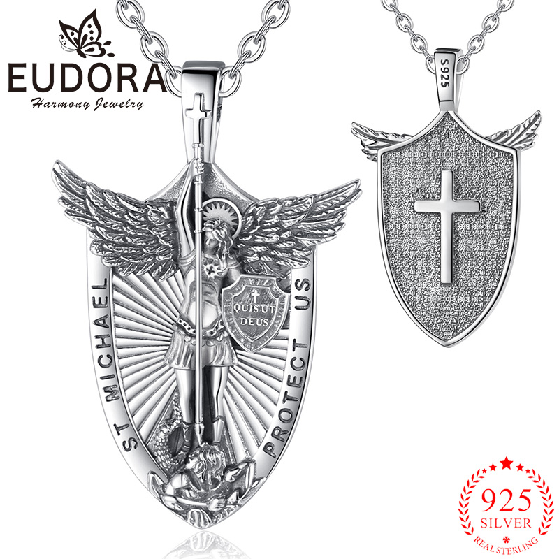 유도라 925 스털링 실버 세인트 마이클 대천사 목걸이 - 925 Sterling Silver Chain Necklace Men 리뷰 및 가격