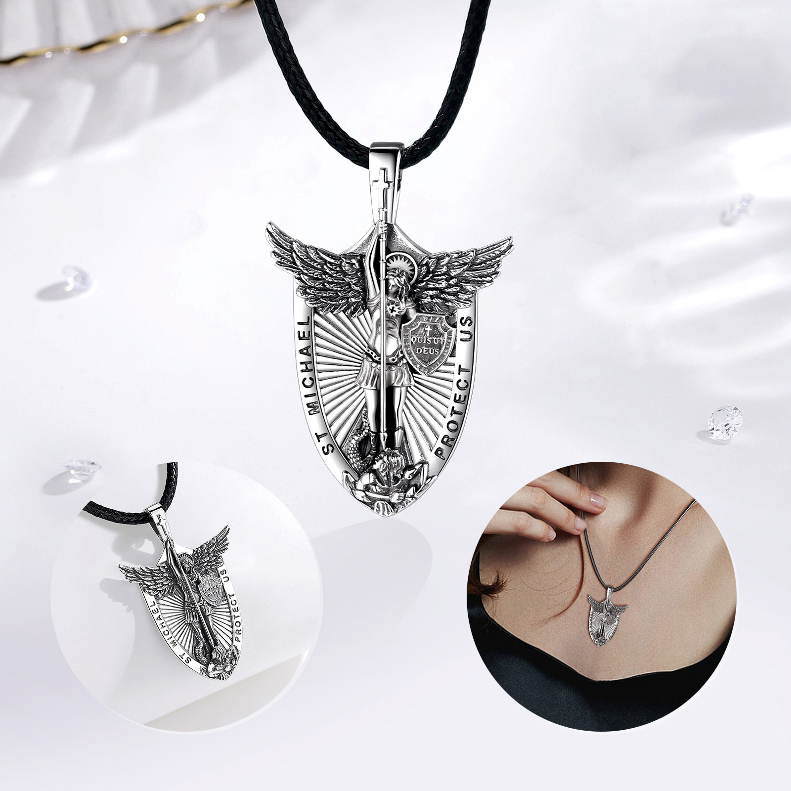 유도라 925 스털링 실버 세인트 마이클 대천사 목걸이 - 925 Sterling Silver Chain Necklace Men 리뷰 및 가격