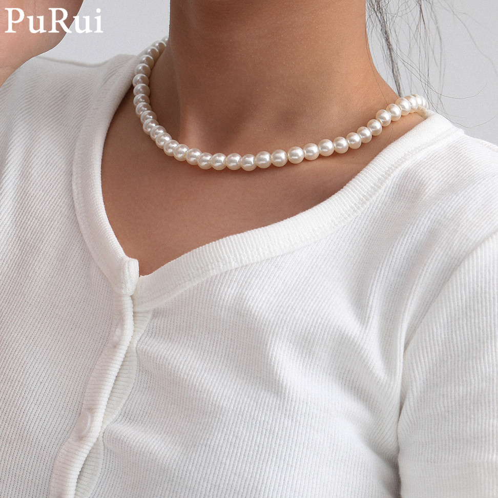 여성용 미니멀리스트 모조 진주 초커 목걸이, 빈티지 보 - Pearl Choker Necklace Vintage 리뷰 및 가격