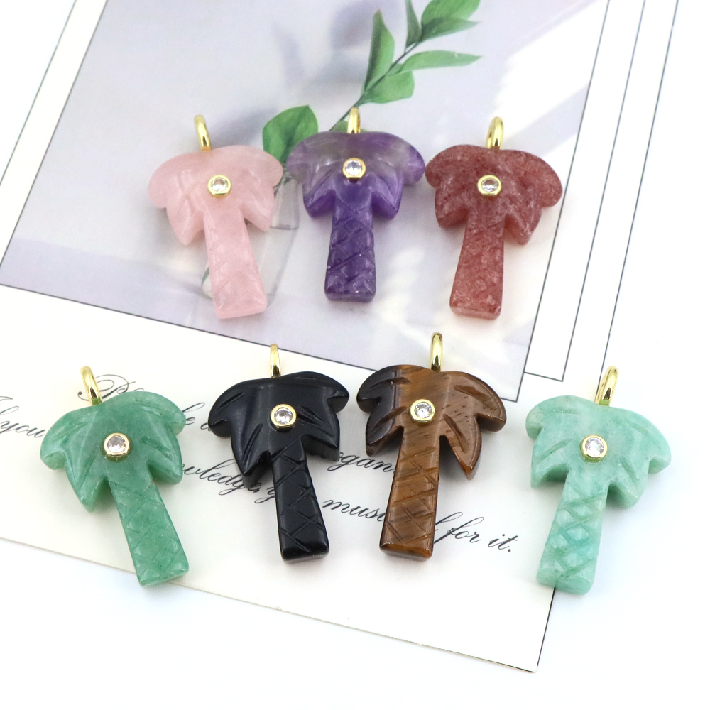 천연석 코코넛 나무 펜던트, 지르콘 크리스탈 원석 참  - Crystal Pendant Necklace Natural Stone 리뷰 및 가격