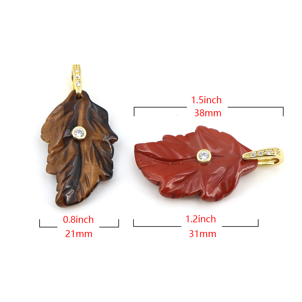 트렌디한 나뭇잎 천연 보석 참 펜던트 아마조나이트 로즈 - Crystal Pendant Necklace Natural Stone 리뷰 및 가격