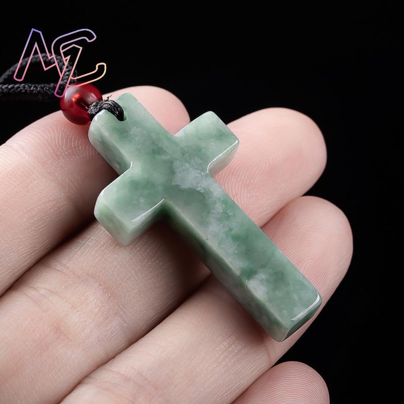 미얀마 비취 십자가 펜던트 목걸이 버마 비취석 조각 부 - Necklaces 리뷰 및 가격