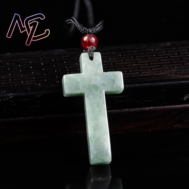미얀마 비취 십자가 펜던트 목걸이 버마 비취석 조각 부 - Necklaces 리뷰 및 가격