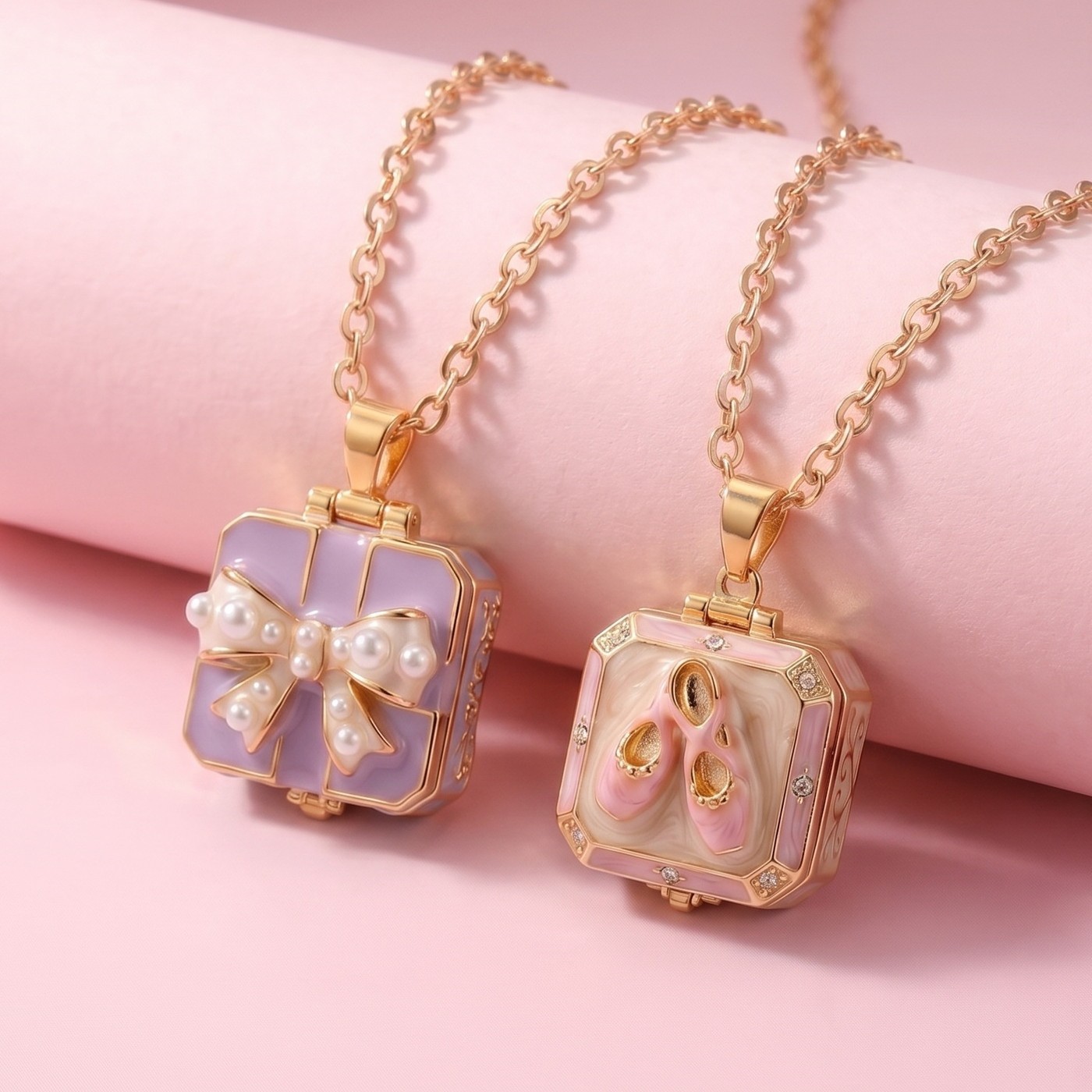오픈형 클로징 박스 목걸이 동화 발레 댄스 슈즈 사진  - Heart Locket Necklace Photo 리뷰 및 가격