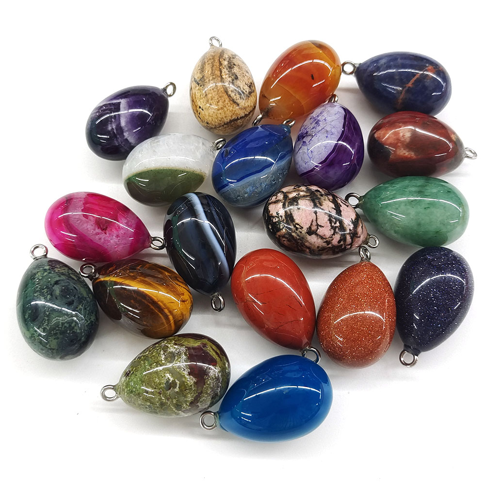 30x19mm 미니 달걀 모양 펜던트, 천연석, 치유  - Crystal Pendant Necklace Natural Stone 리뷰 및 가격