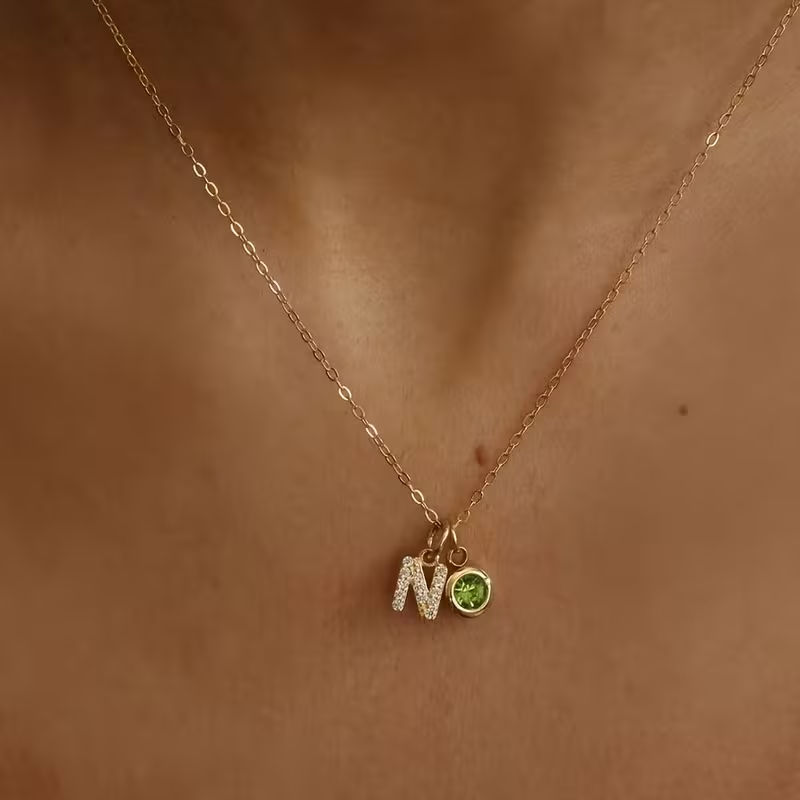 여성용 맞춤형 A-Z 이니셜 목걸이, 개인 맞춤 탄생석 - Custom Name Necklace Stainless Steel 리뷰 및 가격