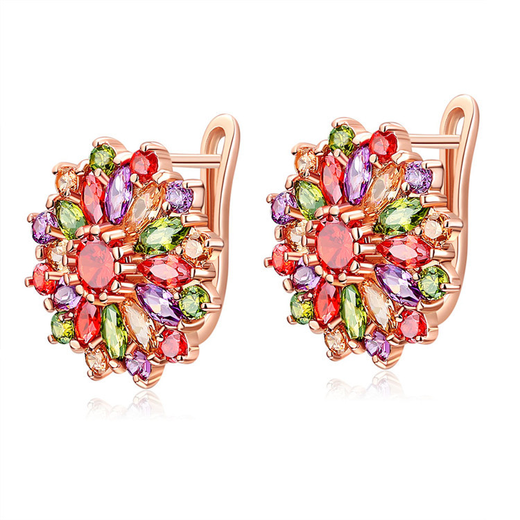 천연 크리스탈 꽃 귀걸이, 진짜 보석 조각, 빈티지 디 - Earrings 리뷰 및 가격