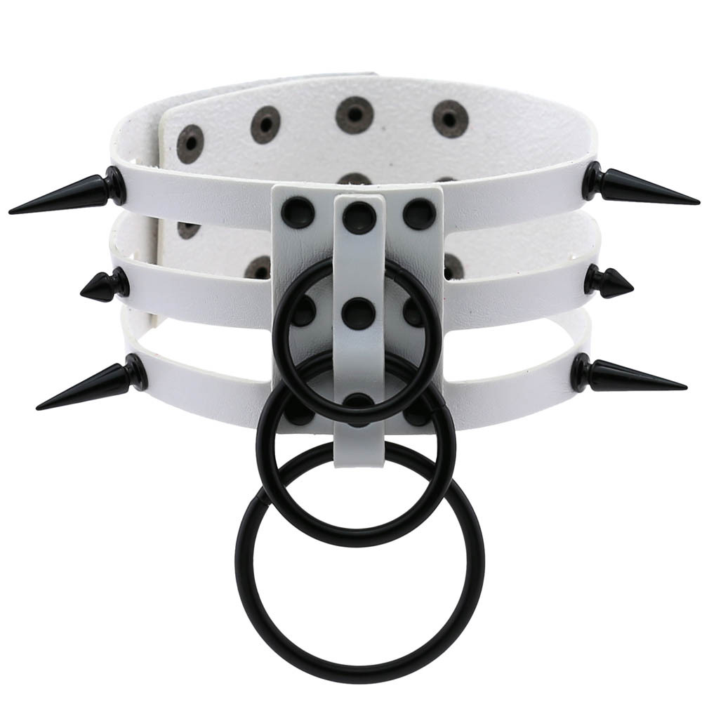 남녀공용 블랙 리벳 가죽 본디지 초커 목걸이, 펑크 서 - Goth Punk Spike Choker 리뷰 및 가격