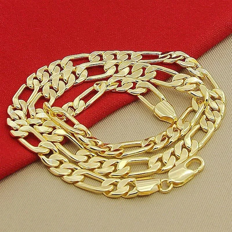 925 스털링 실버 18K 골드 목걸이 6MM 사이드  - 925 Sterling Silver Chain Necklace Men 리뷰 및 가격