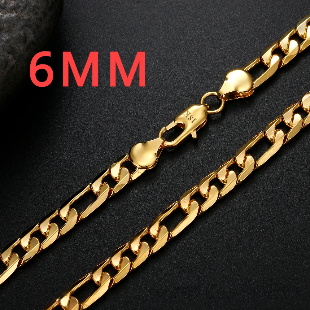 925 스털링 실버 18K 골드 목걸이 6MM 사이드  - 925 Sterling Silver Chain Necklace Men 리뷰 및 가격