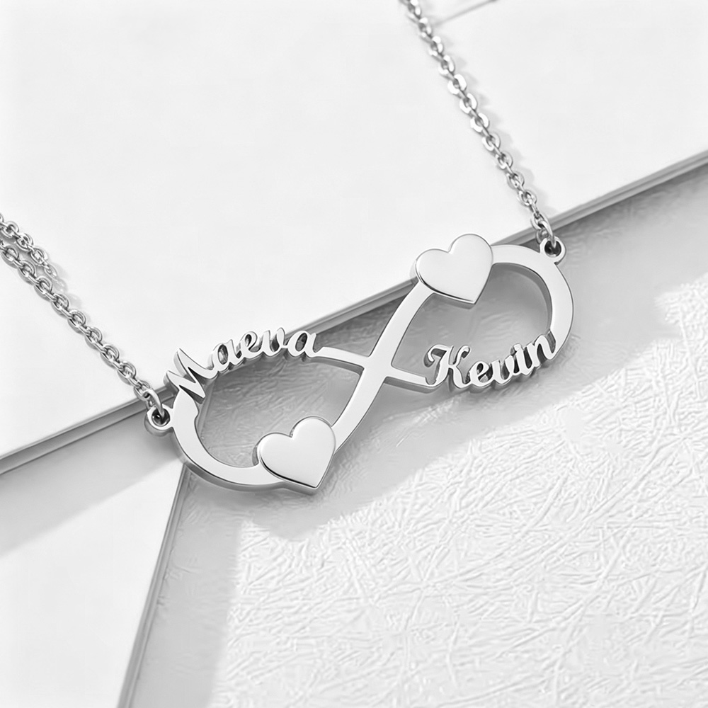 맞춤 이름 목걸이 인피니티 하트 펜던트 스테인리스 스틸 - Custom Name Necklace Stainless Steel 리뷰 및 가격