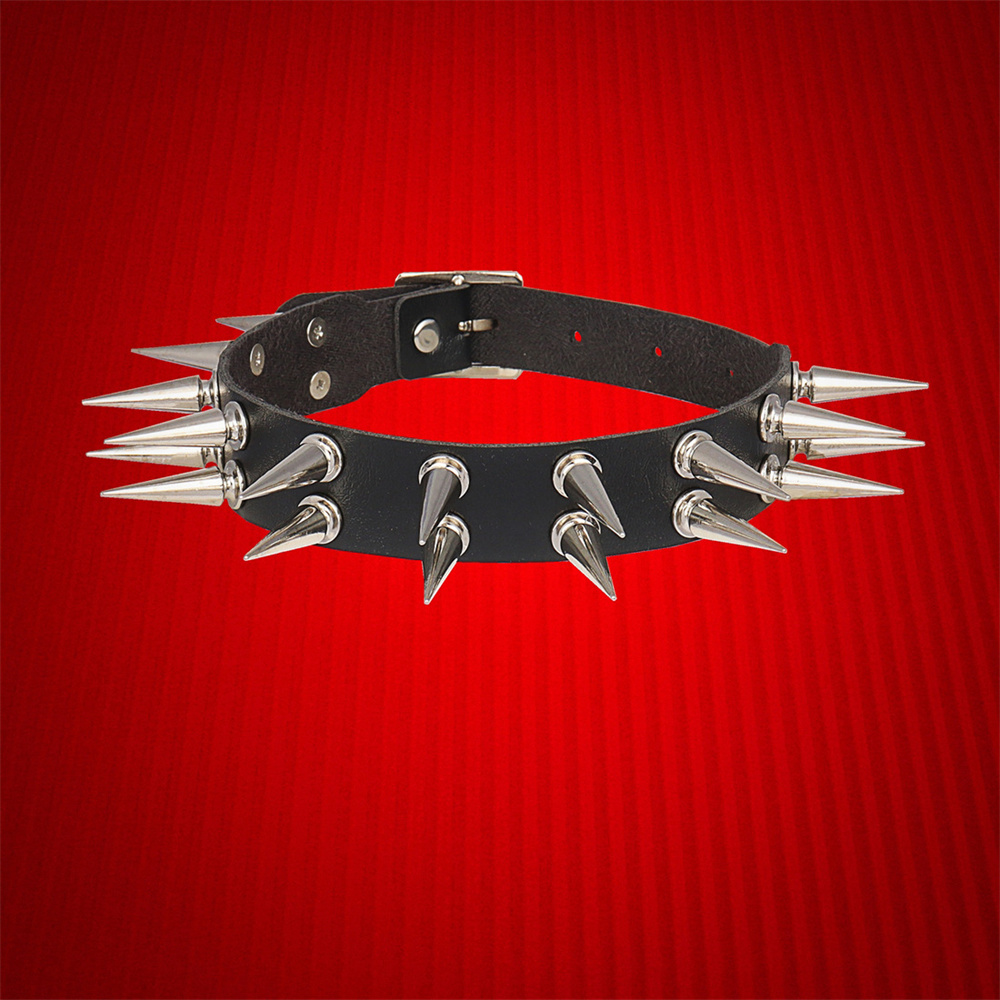 여성 남성용 롱 스파이크 초커 칼라 블랙 PU 가죽 고 - Goth Punk Spike Choker 리뷰 및 가격