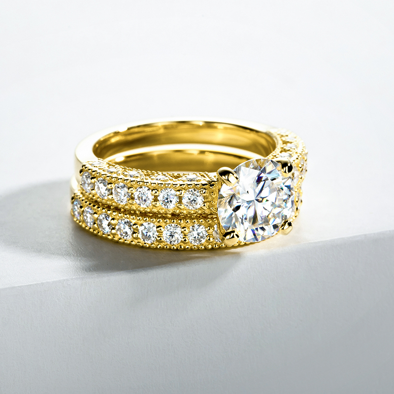 여성용 반지 세트 925 스털링 실버 1캐럿 모이사나이 - Moissanite Engagement Ring 1 Carat 리뷰 및 가격