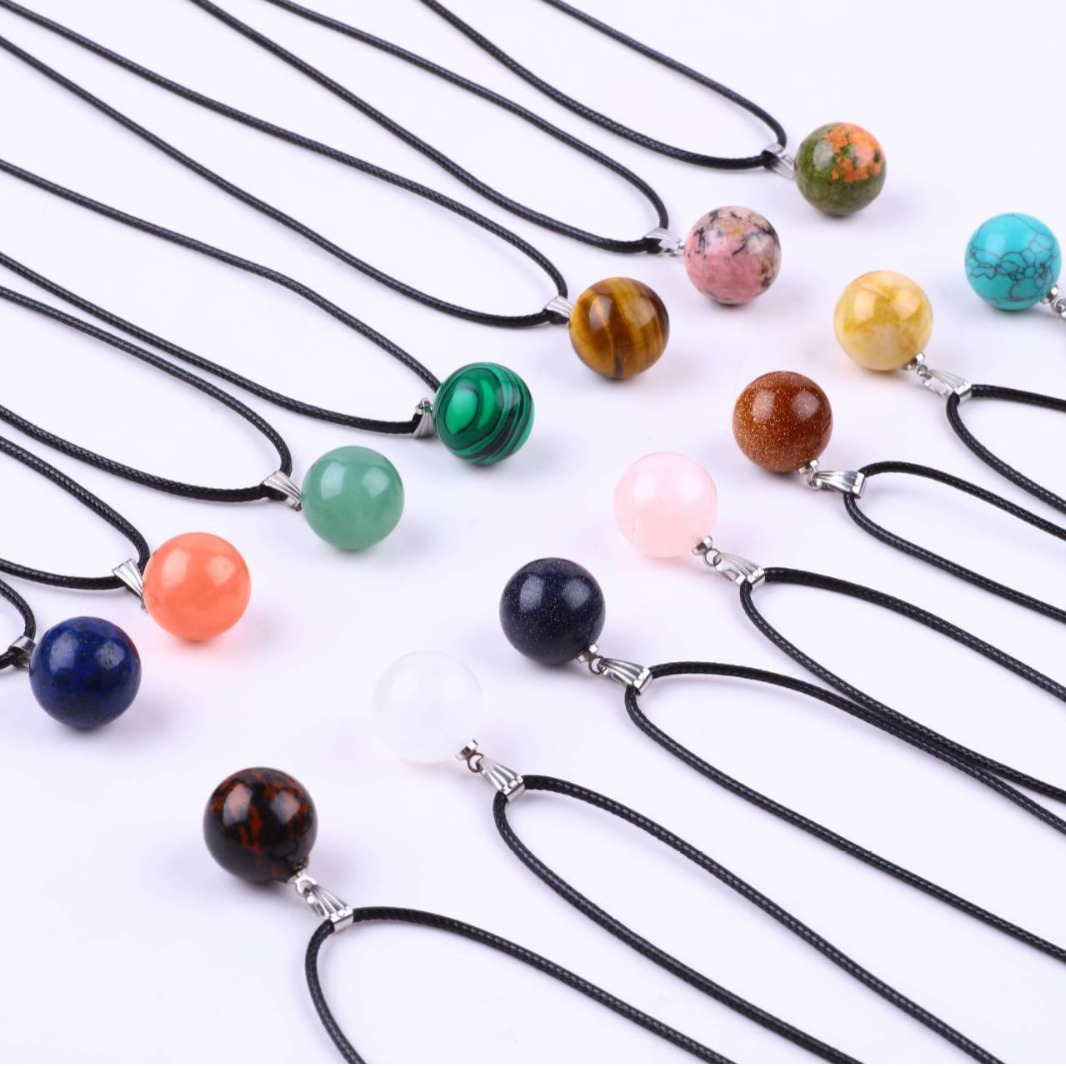 20 개/가방 14mm 천연석 라운드 펜던트 매력 석영 - Crystal Pendant Necklace Natural Stone 리뷰 및 가격