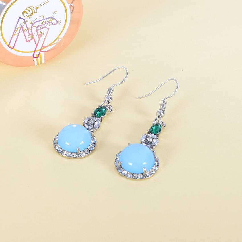 블루 천연 옥 귀걸이 빈티지 디자이너 부적 럭셔리 진짜 - Earrings 리뷰 및 가격
