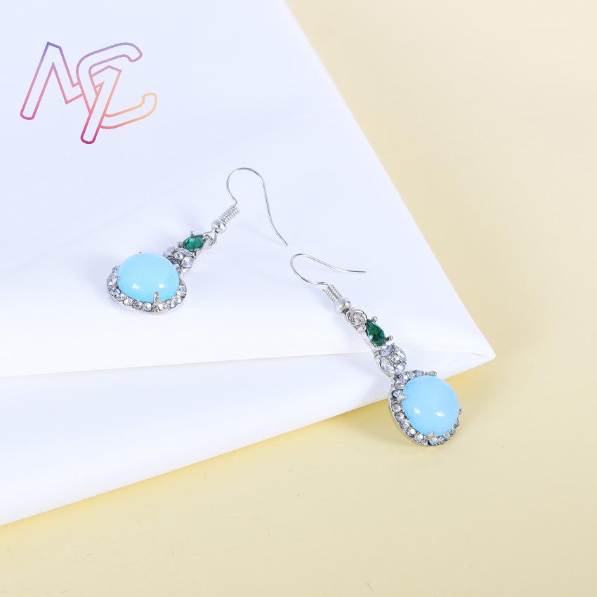 블루 천연 옥 귀걸이 빈티지 디자이너 부적 럭셔리 진짜 - Earrings 리뷰 및 가격