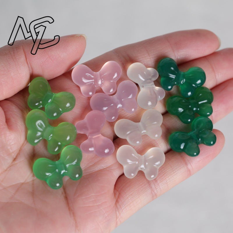 2PC 천연 옥수 양면 나비 넥타이 DIY 펜던트 비드 - Earrings 리뷰 및 가격