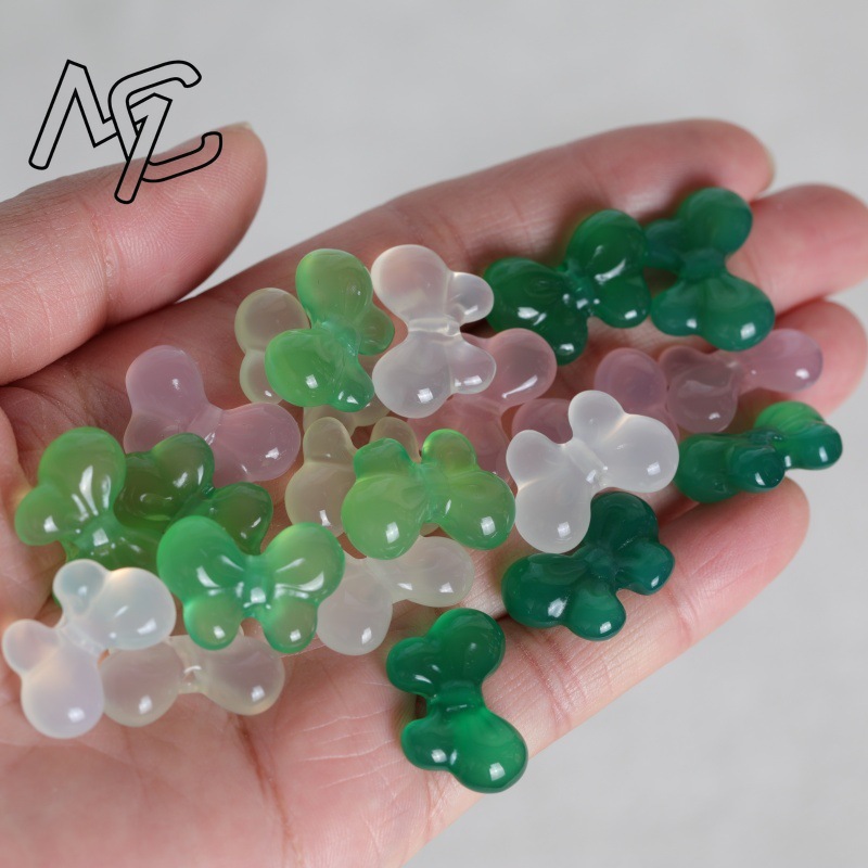 2PC 천연 옥수 양면 나비 넥타이 DIY 펜던트 비드 - Earrings 리뷰 및 가격