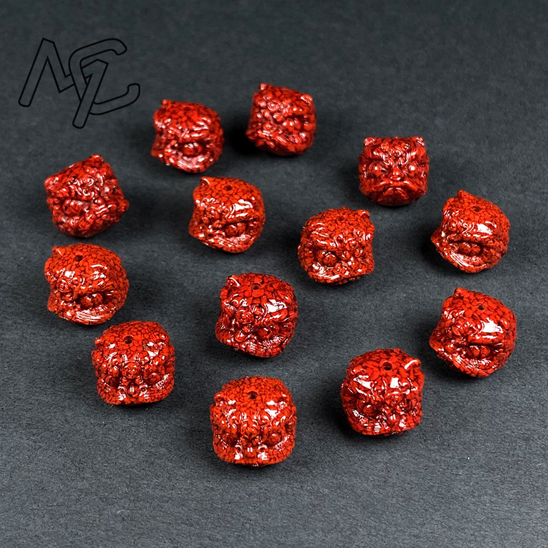 10pc 천연 시나버 크리스탈 사자 댄스 비즈 DIY  - Earrings 리뷰 및 가격