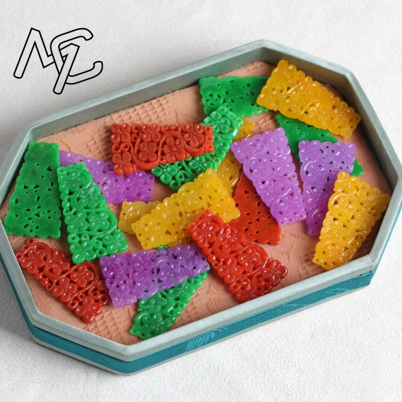 1pc 천연 옥 4 색 양면 중공 조각 액세서리 DIY - Earrings 리뷰 및 가격