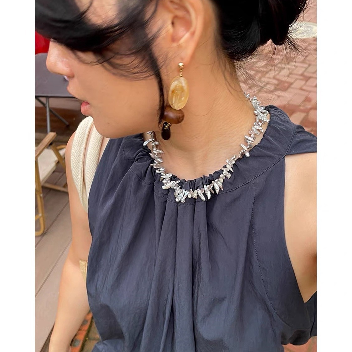 보헤미안 스타일의 바로크 진주 초커 목걸이와 레진 나무 - Pearl Choker Necklace Vintage 리뷰 및 가격