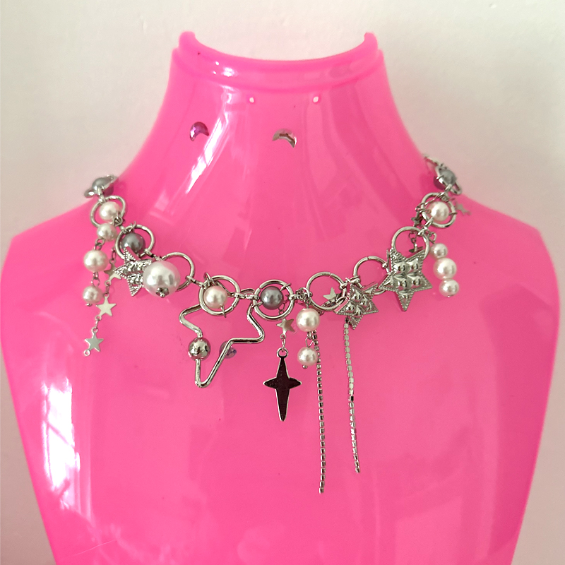 Y2K 쥬얼리 진주 접합 스타 체인 목걸이 여성 한국어 - Pearl Choker Necklace Vintage 리뷰 및 가격
