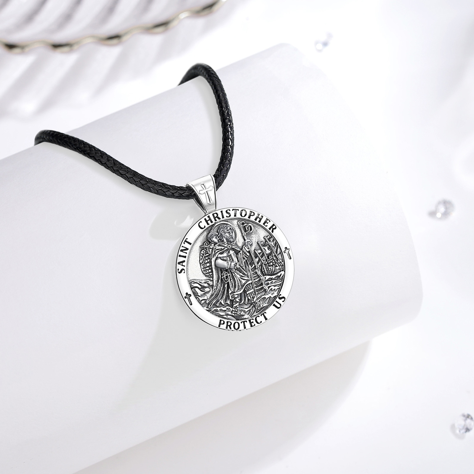 Eudora 새로운 925 스털링 실버 세인트 크리스토 - 925 Sterling Silver Chain Necklace Men 리뷰 및 가격