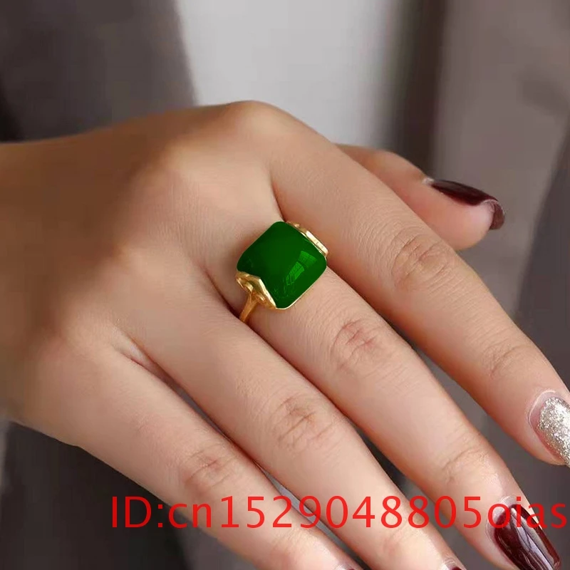 천연 허톈 옥 반지 패션 주얼리 행운의 칼세도니 부적  - Rings 리뷰 및 가격