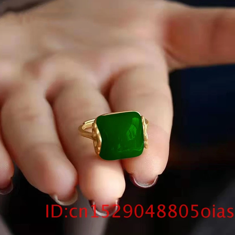 천연 허톈 옥 반지 패션 주얼리 행운의 칼세도니 부적  - Rings 리뷰 및 가격
